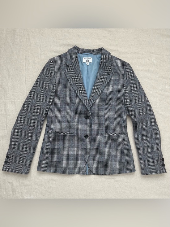 Uniqlo Jackets & Blazers - Ines De La Fressange x UNIQLO Wool Blend Glen Plaid Blazer Jacket Blue Accent M